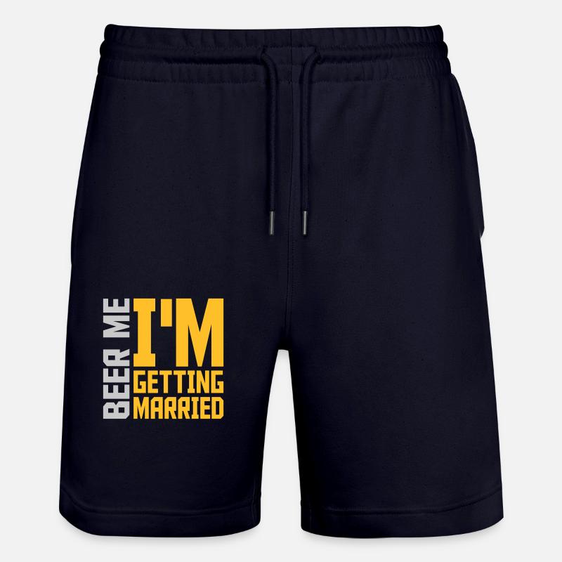 Beer Me Getting Married - Stanley/Stella Unisex Bio Joggingshorts Trainer  - Dark navy