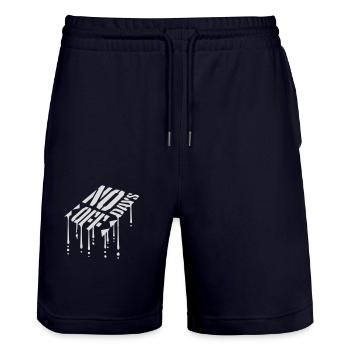 no days off Zitat - Stanley/Stella Unisex Bio Joggingshorts Trainer  - Dark navy - Vorne - Nik (191cm) & Marisol (170cm)
