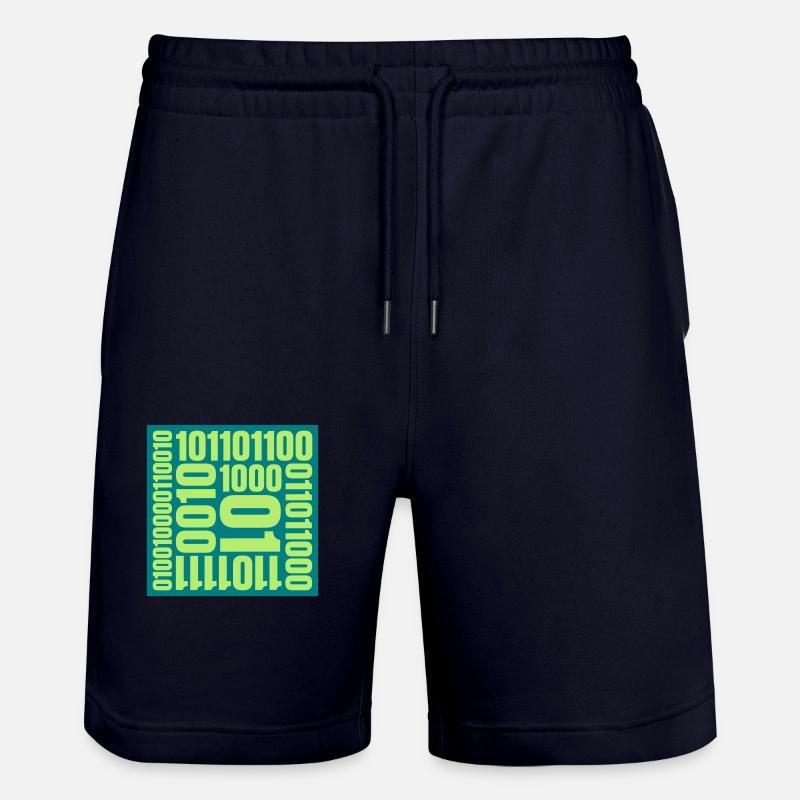 Binary Code Program Language - Stanley/Stella Trainer Unisex Organic Jogging Shorts - dark navy