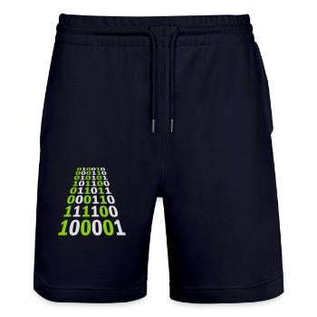 Binär Code Programm Sprache - Stanley/Stella Unisex Bio Joggingshorts Trainer  - Dark navy - Vorne - Nik (191cm) & Marisol (170cm)