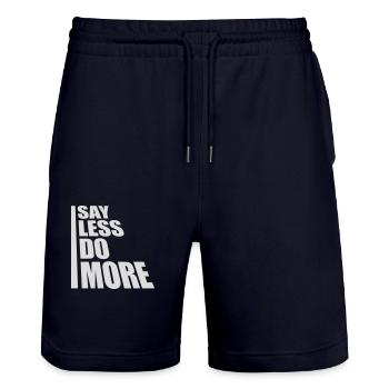 Dire moins faire plus - Short de jogging bio TRAINER Stanley/Stella unisexe - marine foncé - Devant - Nik (191cm) & Marisol (170cm)