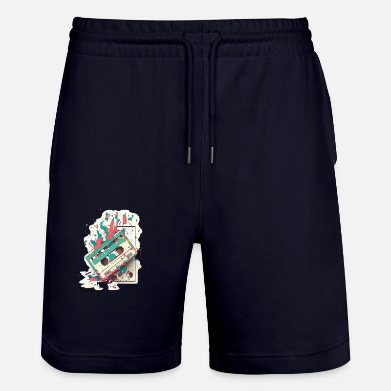Cassette rétro en feu - Short de jogging bio TRAINER Stanley/Stella unisexe - marine foncé