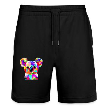 Koala Bear - Stanley/Stella Trainer Unisex Organic Jogging Shorts - black - Front - Nik (191cm) & Marisol (170cm)