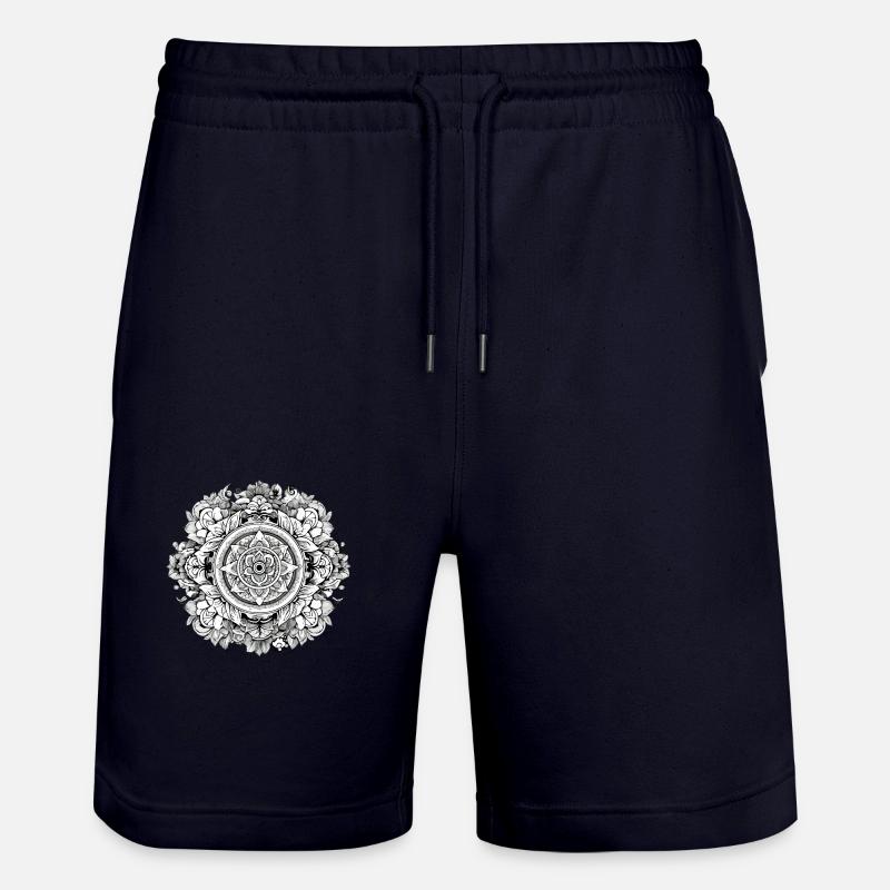 Mandala Zen n°1 - Short de jogging bio TRAINER Stanley/Stella unisexe - marine foncé