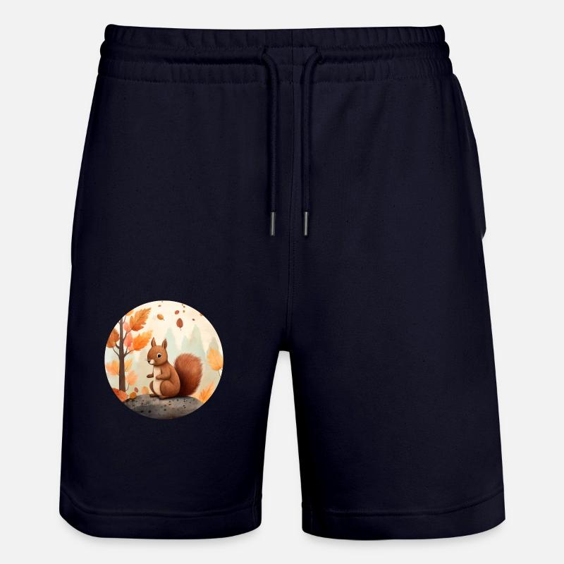 Écureuils en automne - Short de jogging bio TRAINER Stanley/Stella unisexe - marine foncé