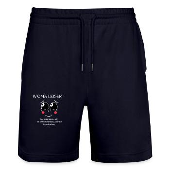 Woma*leiser* - Stanley/Stella Unisex Bio Joggingshorts Trainer  - Dark navy - Vorne - Nik (191cm) & Marisol (170cm)