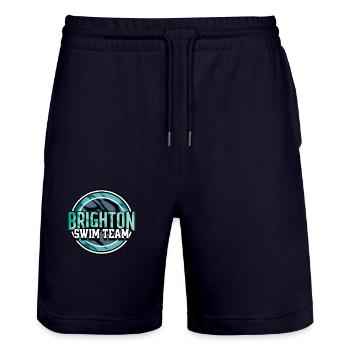 Brighton Swim Team - Stanley/Stella Trainer Unisex Organic Jogging Shorts - dark navy - Front - Nik (191cm) & Marisol (170cm)