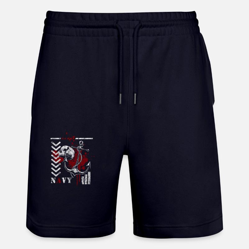 Trash Polka Design Rouge - Short de jogging bio TRAINER Stanley/Stella unisexe - marine foncé