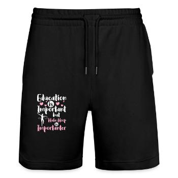 Sport Perte de poids Hoopdance - Short de jogging bio TRAINER Stanley/Stella unisexe - noir - Devant - Nik (191cm) & Marisol (170cm)
