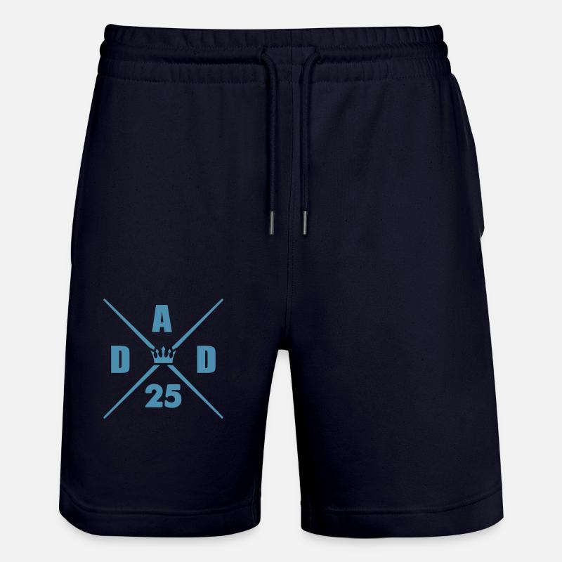 dad 25 papa - Stanley/Stella Unisex Bio Joggingshorts Trainer  - Dark navy