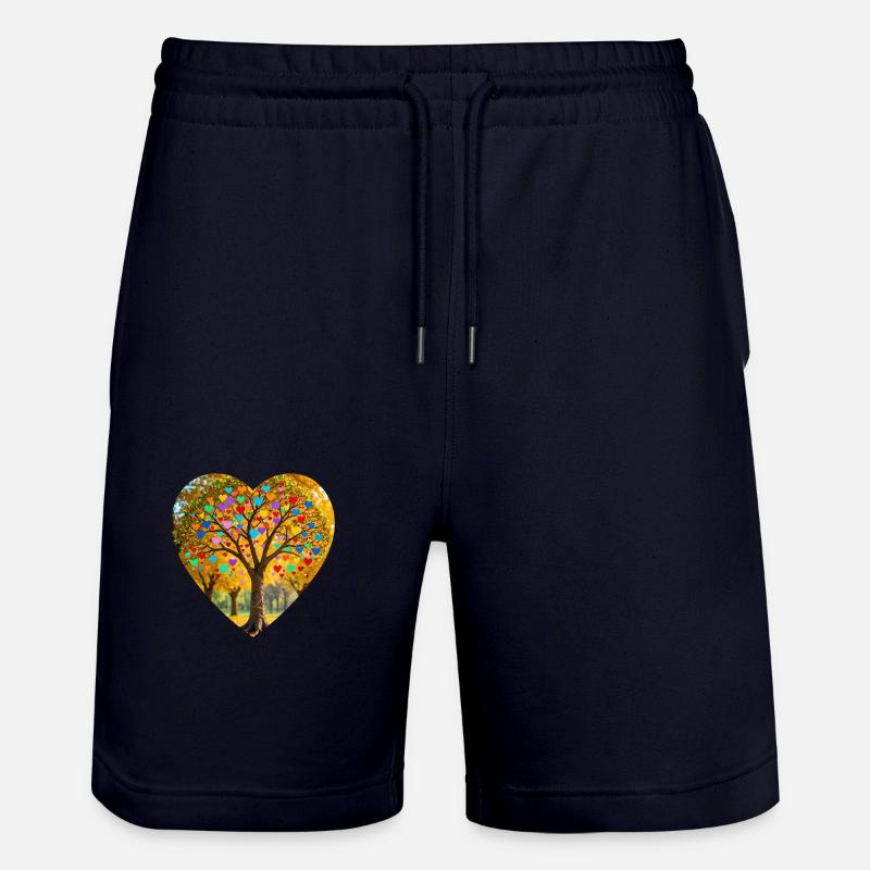 Baum mit Herzblättern - Stanley/Stella Unisex Bio Joggingshorts Trainer  - Dark navy