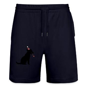Hund Geburtstag Silvester Party Hut Feiern Tröte - Stanley/Stella Unisex Bio Joggingshorts Trainer  - Dark navy - Vorne - Nik (191cm) & Marisol (170cm)