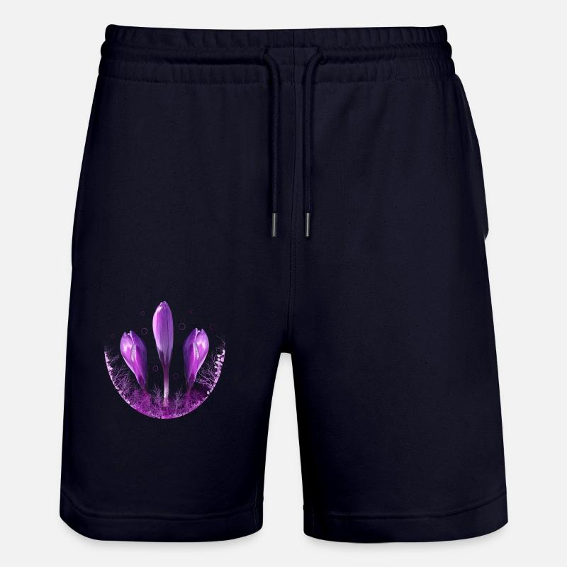 Crocus Crocus Fleurs Violettes - Short de jogging bio TRAINER Stanley/Stella unisexe - marine foncé