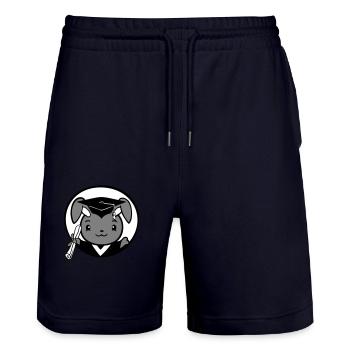 Hase College Schule Abschluss Abitur Zeugnis Süß - Stanley/Stella Unisex Bio Joggingshorts Trainer  - Dark navy - Vorne - Nik (191cm) & Marisol (170cm)