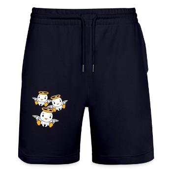 3 Ducks Angel Friends Halo Holy Team - Stanley/Stella Trainer Unisex Organic Jogging Shorts - dark navy - Front - Nik (191cm) & Marisol (170cm)