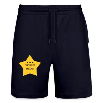 Mitarbeiter des Monats - Stanley/Stella Unisex Bio Joggingshorts Trainer  - Dark navy - Vorne - Nik (191cm) & Marisol (170cm)