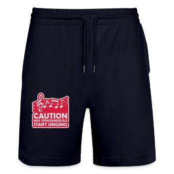 may spontaneously start singing - Stanley/Stella Trainer Unisex Organic Jogging Shorts - dark navy - Front - Nik (191cm) & Marisol (170cm)