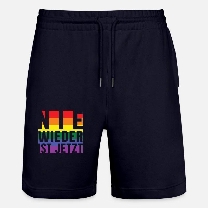 Plus jamais le lettrage Pride - Short de jogging bio TRAINER Stanley/Stella unisexe - marine foncé