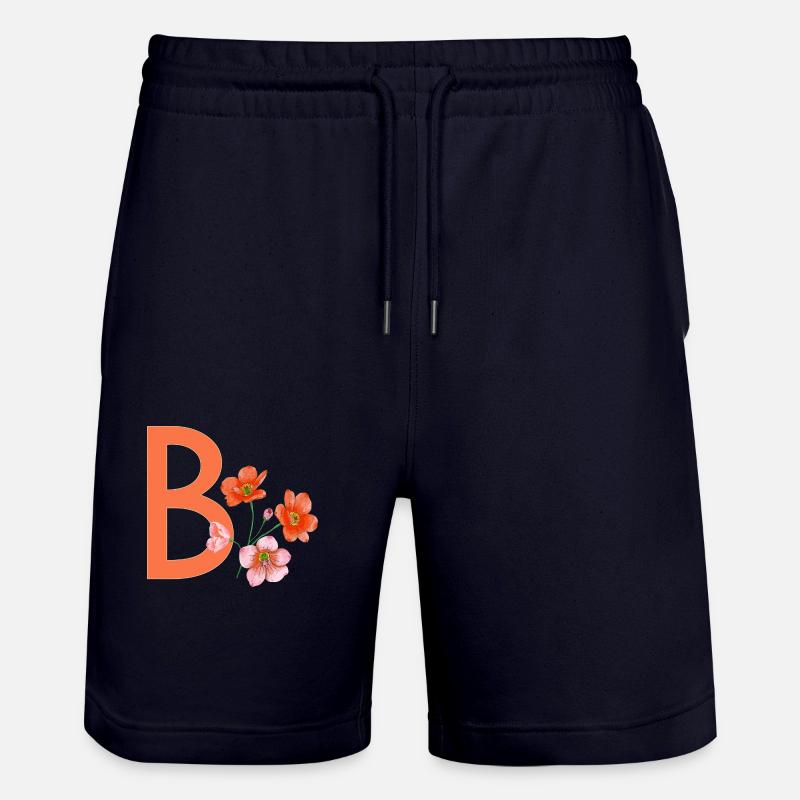 B avec des fleurs - Short de jogging bio TRAINER Stanley/Stella unisexe - marine foncé