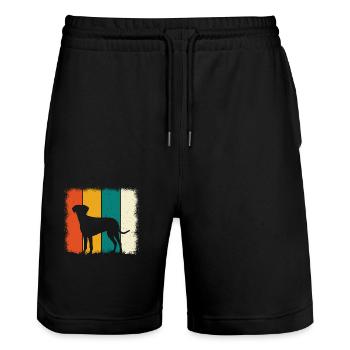 Labrador Retro - Stanley/Stella Unisex Bio Joggingshorts Trainer  - Schwarz - Vorne - Nik (191cm) & Marisol (170cm)