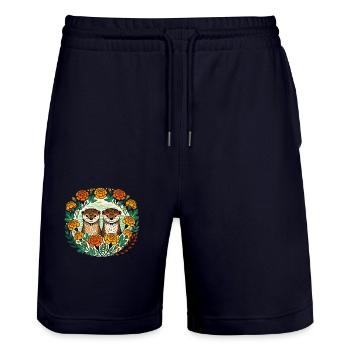 Loutres souci - Short de jogging bio TRAINER Stanley/Stella unisexe - marine foncé - Devant - Nik (191cm) & Marisol (170cm)