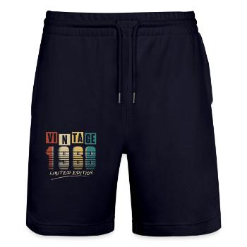 1968 Vintage 1968 Born in 1968 Birthday. Year 2 - Stanley/Stella Trainer Unisex Organic Jogging Shorts - dark navy - Front - Nik (191cm) & Marisol (170cm)