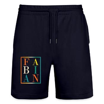 Fabian - Stanley/Stella Trainer Unisex Organic Jogging Shorts - dark navy - Front - Nik (191cm) & Marisol (170cm)