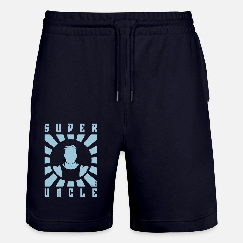 Super Uncle (Rays / White) - Stanley/Stella Trainer Unisex Organic Jogging Shorts - dark navy