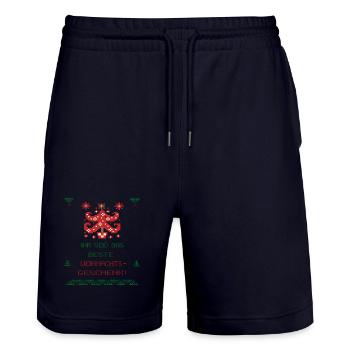 Weihnachten Familie - Stanley/Stella Unisex Bio Joggingshorts Trainer  - Dark navy - Vorne - Nik (191cm) & Marisol (170cm)