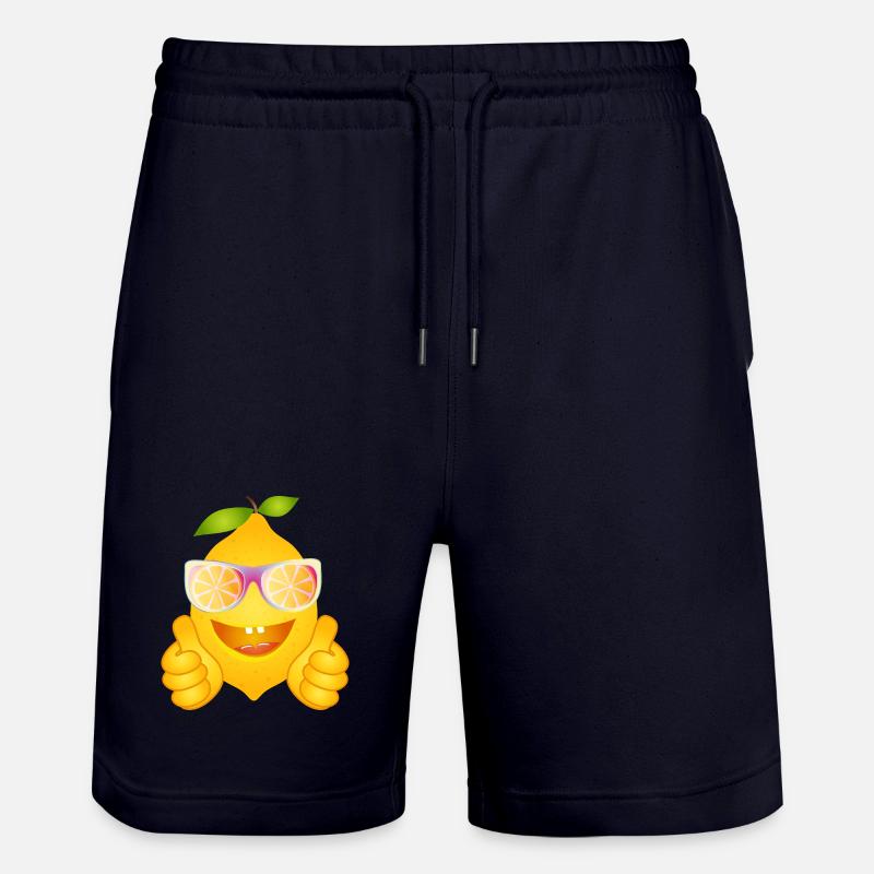 Coole Zitrone mit Sonnenbrille – Comicfrucht - Stanley/Stella Unisex Bio Joggingshorts Trainer  - Dark navy