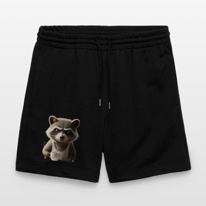 Grumpy Waschbär mit Kaffee – Morgenmuffel Design Stanley/Stella Unisex Bio Joggingshorts Trainer