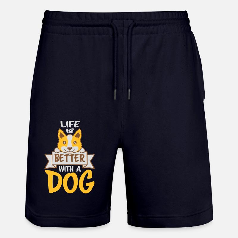 better with a dog - Stanley/Stella Unisex Bio Joggingshorts Trainer  - Dark navy