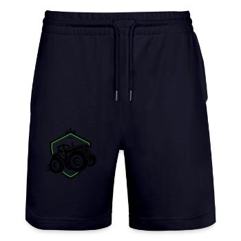 Traktor Silhouette Landwirtschaft - Stanley/Stella Unisex Bio Joggingshorts Trainer  - Dark navy - Vorne - Nik (191cm) & Marisol (170cm)