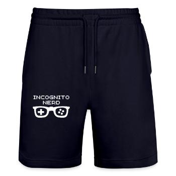 Inkognito Nerd (Weiss) - Stanley/Stella Unisex Bio Joggingshorts Trainer  - Dark navy - Vorne - Nik (191cm) & Marisol (170cm)