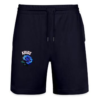"Blue Rose" - Stanley/Stella Unisex Bio Joggingshorts Trainer  - Dark navy - Vorne - Nik (191cm) & Marisol (170cm)