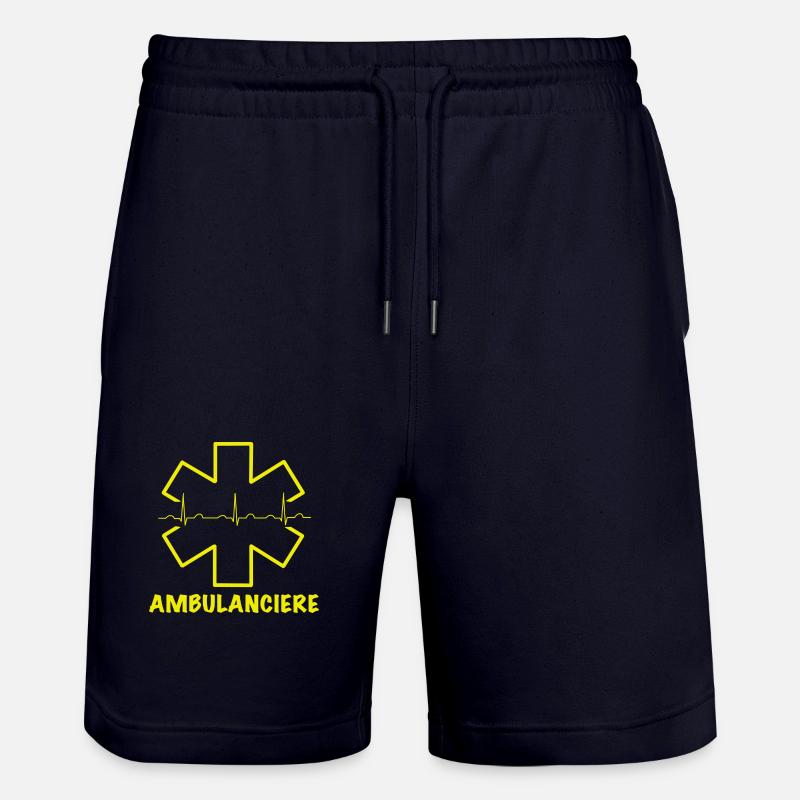 Ambulancière jaune fluo - Short de jogging bio TRAINER Stanley/Stella unisexe - marine foncé