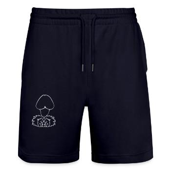 Igel unterm Pilz - Stanley/Stella Unisex Bio Joggingshorts Trainer  - Dark navy - Vorne - Nik (191cm) & Marisol (170cm)