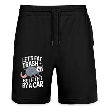Opossum Possum Animal - Stanley/Stella Trainer Unisex Organic Jogging Shorts - black - Front - Nik (191cm) & Marisol (170cm)