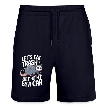 Opossum Possum Animal - Stanley/Stella Trainer Unisex Organic Jogging Shorts - dark navy - Front - Nik (191cm) & Marisol (170cm)