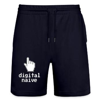 Digital naive - Stanley/Stella Unisex Bio Joggingshorts Trainer  - Dark navy - Vorne - Nik (191cm) & Marisol (170cm)