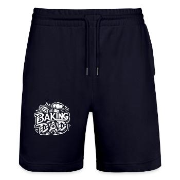 Baking Dad backender Papa unser Vater backt - Stanley/Stella Unisex Bio Joggingshorts Trainer  - Dark navy - Vorne - Nik (191cm) & Marisol (170cm)