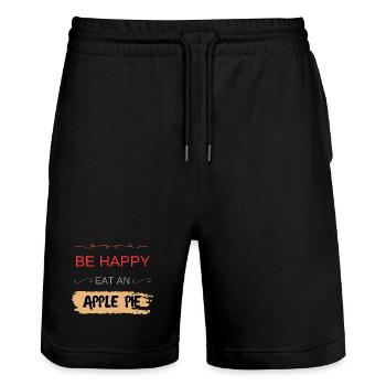 Quick Baking of Pie and Apple - Stanley/Stella Trainer Unisex Organic Jogging Shorts - black - Front - Nik (191cm) & Marisol (170cm)