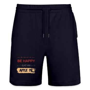 Quick Baking of Pie and Apple - Stanley/Stella Trainer Unisex Organic Jogging Shorts - dark navy - Front - Nik (191cm) & Marisol (170cm)