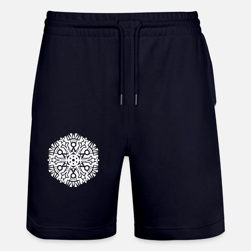 Mandala Maya Pattern - Stanley/Stella Trainer Unisex Organic Jogging Shorts - dark navy