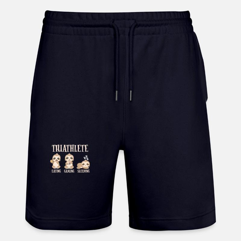 Gaming Sloth Eating Gaming Sleeping - Short de jogging bio TRAINER Stanley/Stella unisexe - marine foncé