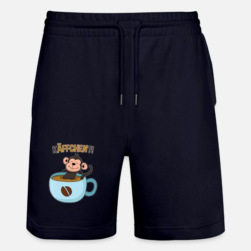 Coffee break with monkey - Stanley/Stella Trainer Unisex Organic Jogging Shorts - dark navy