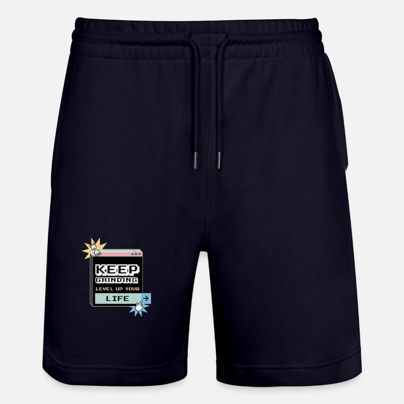 Keep Grinding Daily Motivation Perseverance - Stanley/Stella Trainer Unisex Organic Jogging Shorts - dark navy