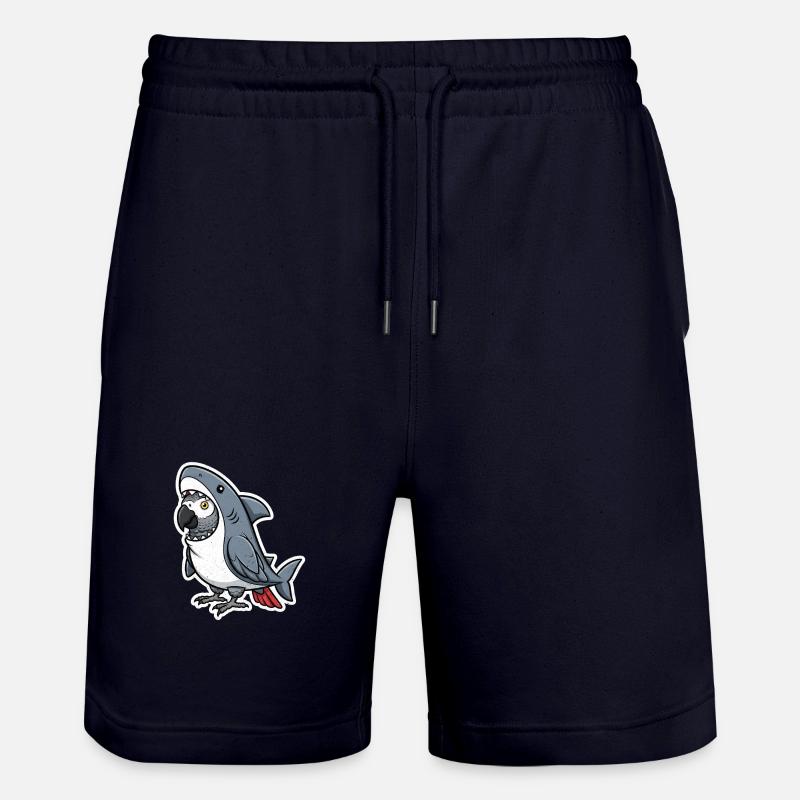 Requin gris perroquet dessin animé - Short de jogging bio TRAINER Stanley/Stella unisexe - marine foncé