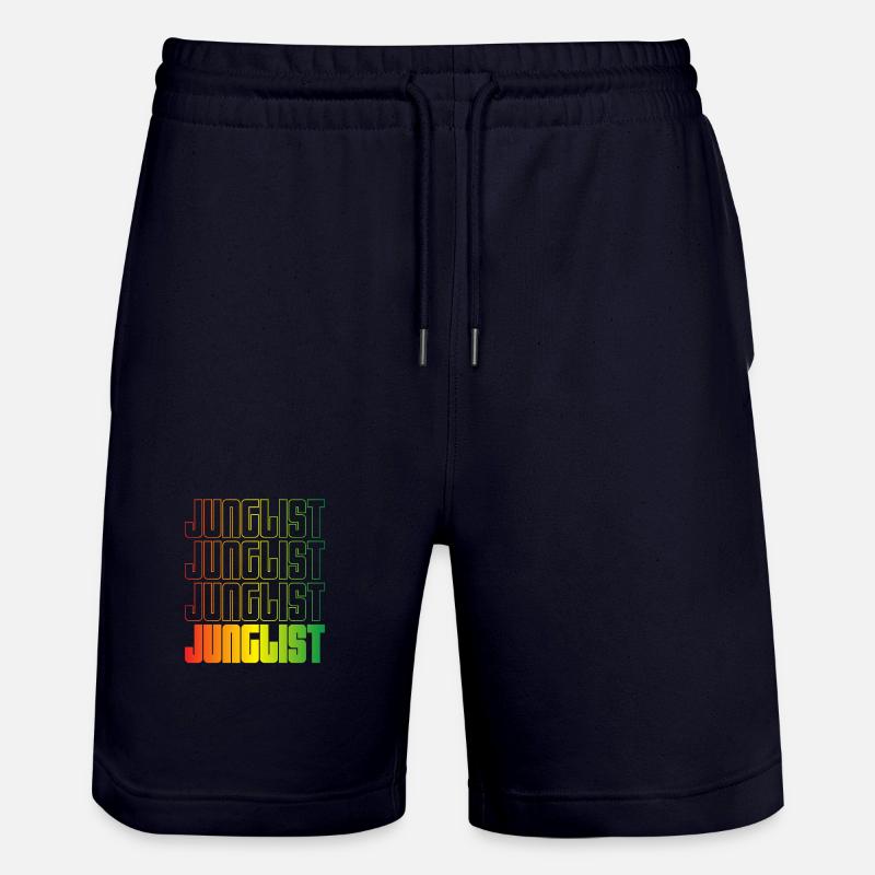 Junglist Gradient Text DNB - Stanley/Stella Trainer Unisex Organic Jogging Shorts - dark navy