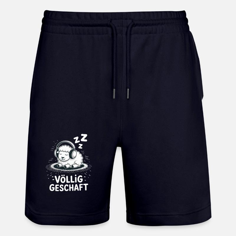 Conception de mouton entièrement réalisée - Short de jogging bio TRAINER Stanley/Stella unisexe - marine foncé